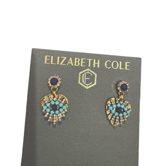 Elizabeth Cole - Marigold Earrings - Blue and Gold - NWT - Picture 2 of 8